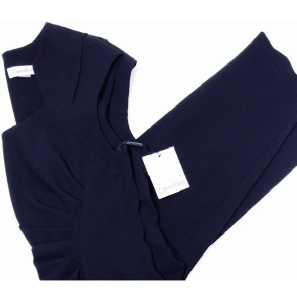 SOLD Calvin Klein Womens Black Sheath Cap Sleeve Dress Sz 14 NWT - Picture 5 of 9